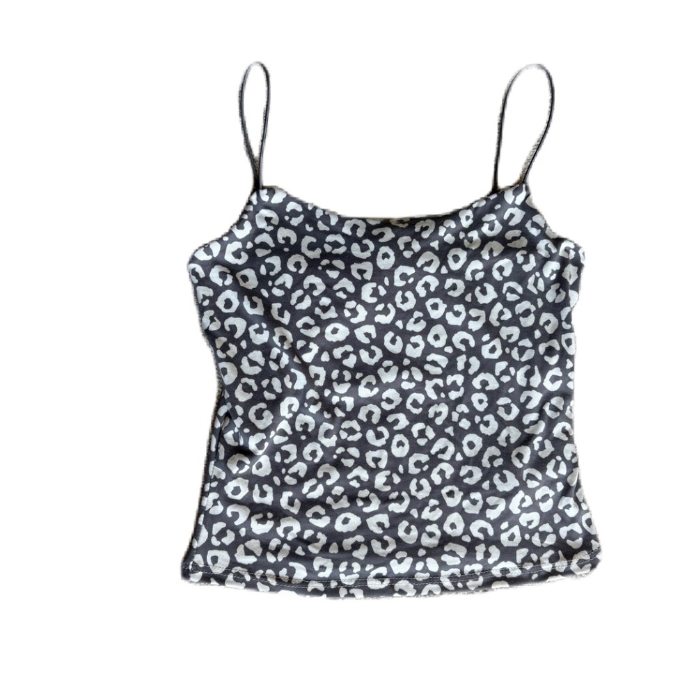 gaze DTLA cami tank top gray white XS